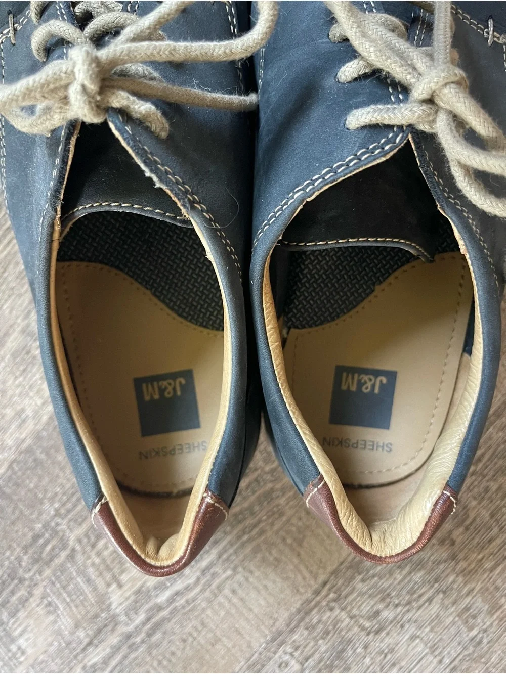 Johnston & Murphy McGuffey Plain Toe Derby shoes navy
